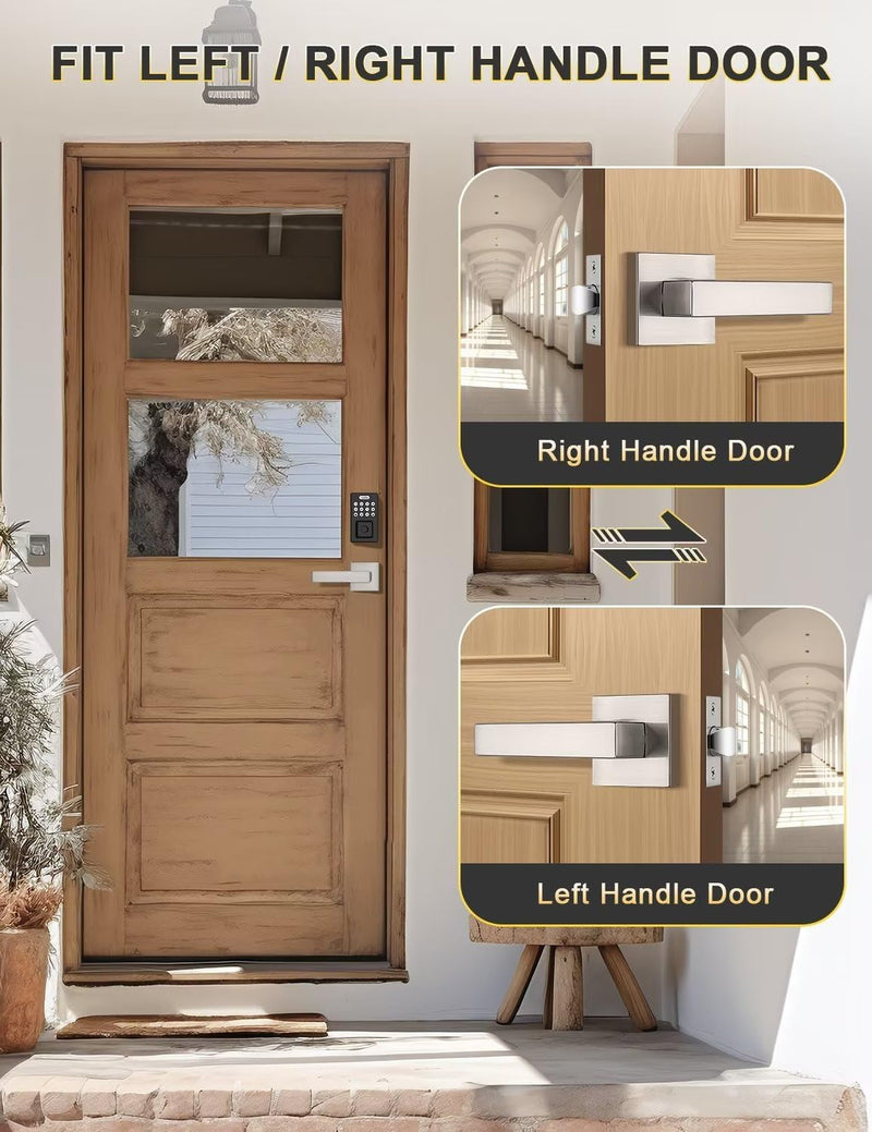 Tinewa Brushed Nickel Passage Door Lever Interior Door Handle, Heavy Duty Closet Hallway Door Handle Set,1 Pack 1 Pack Passage Door Lever - Brushed Nickel