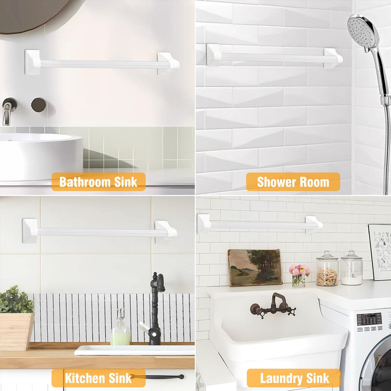 24 Inch Clear Replacement Towel Bar for Ceramic Holder - Cut to Fit Any Size, Spring Loaded Adjustable Plastic Towel Rod for Porcelain Holders, No Demolition Installation
