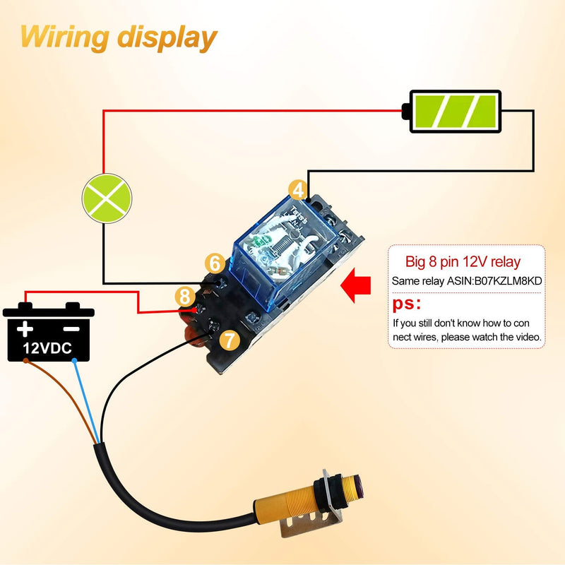 Taiss photoelectric Sensor 2m Sensing Feedback Reflex photoelectric Switch Sensor E3F-R2NK 6-36VDC NPN NO（Normally Open）Proximity Switch Diameter 18mm E3F-R2N1