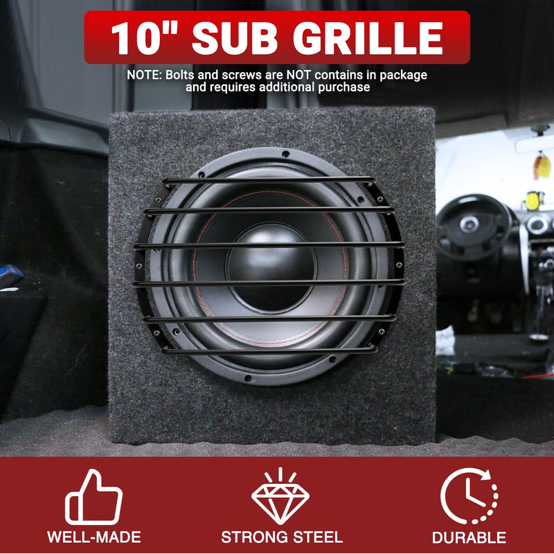 Metal Car Bar Grille Audio 10 Inches Speaker Subwoofer Grill Grille Cover 6 Bars- Pack of 1 10''-6