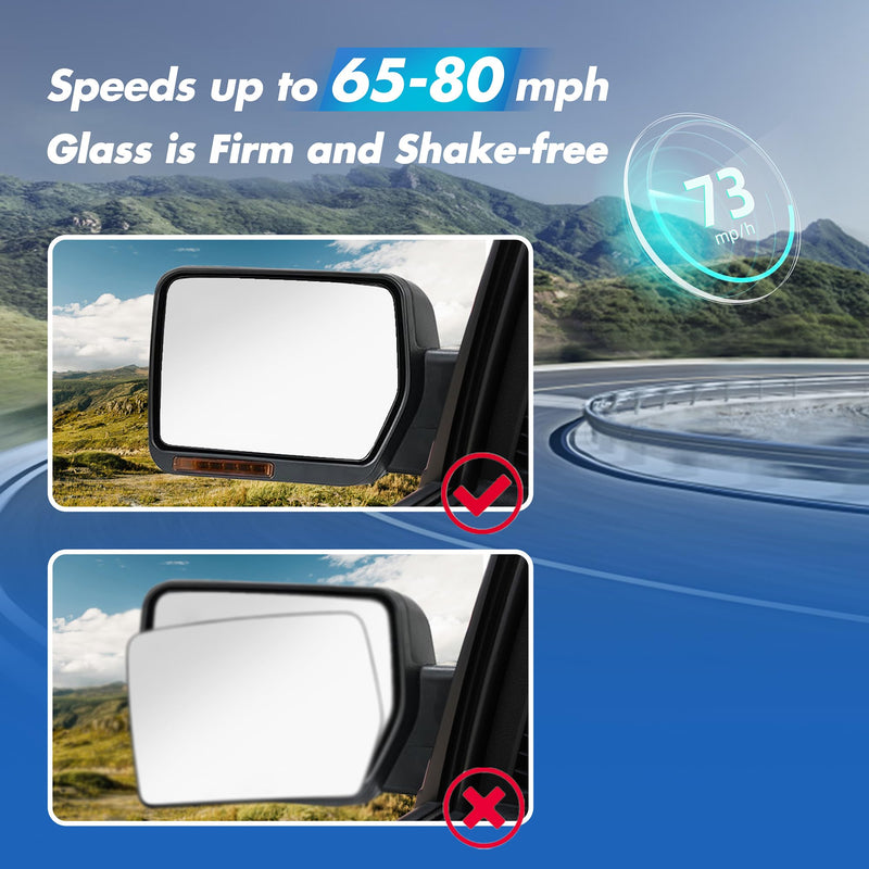 Driver Side Mirror Glass Replacement for Ford F150 2004 2005 2006 2007 2008 2009 2010, Left Heated View Mirror with Rear Holder, 4L3Z17K707DB Driver side（LH）