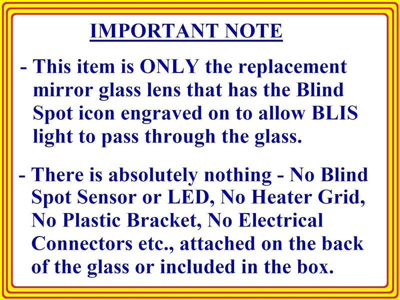 Replacement Blind Spot Mirror Glass with Full Size Adhesive for 2013-2018 Hyundai Santa Fe SPORT Passenger Side View Right RH