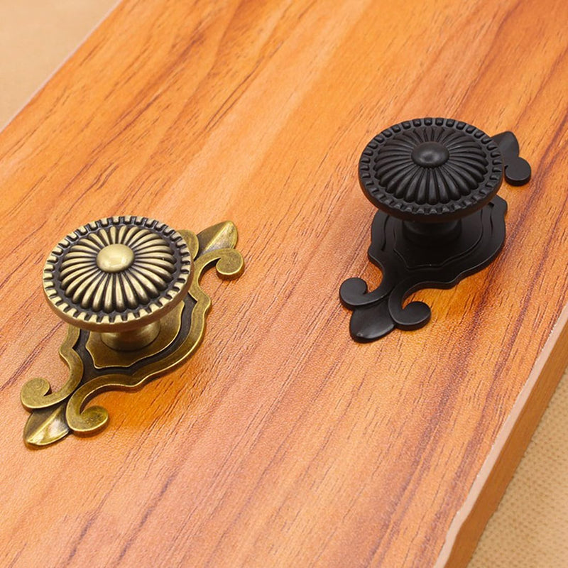 Antique Cabinet Knobs, Vintage Retro Mushroom Drawer Knobs with Backplate, Dresser Pull Handles for Kitchen/Cupboard/Wardrobe/Cabinet (Black-Backplate, 8 Pieces) Mushroom-backplate