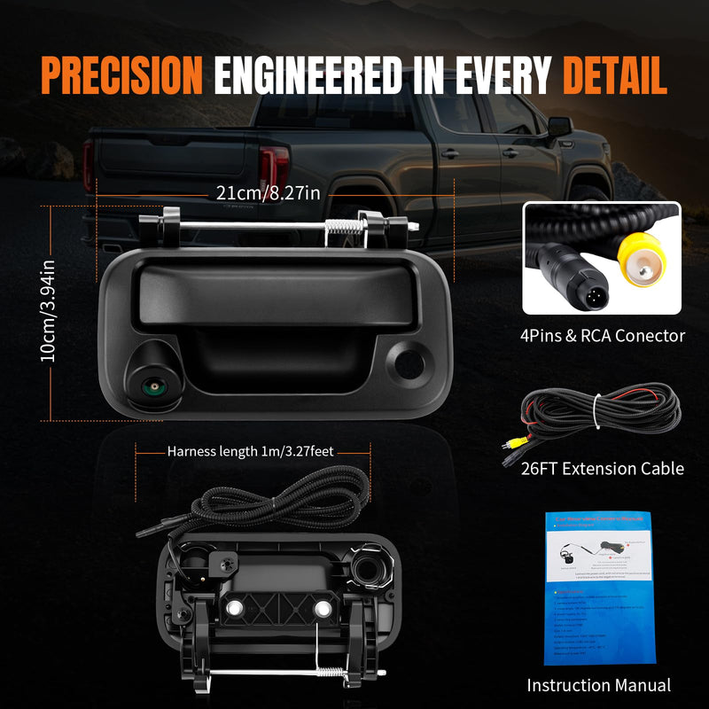 LCWRGS Tailgate Handle Backup Camera Fits for 2004-2016 Ford F150 F250 F350 | for F450 F550 Super Duty Explorer Tailgate Latch Door Handle Rear View Camera Night Vision 170° Angle OE# 8L3Z9943400AC