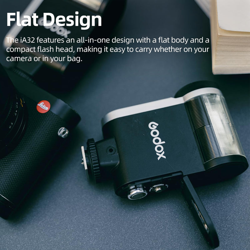 Godox IA32 Mini Flash for Photography, 8 Power Levels, Portable Lightweight Design
