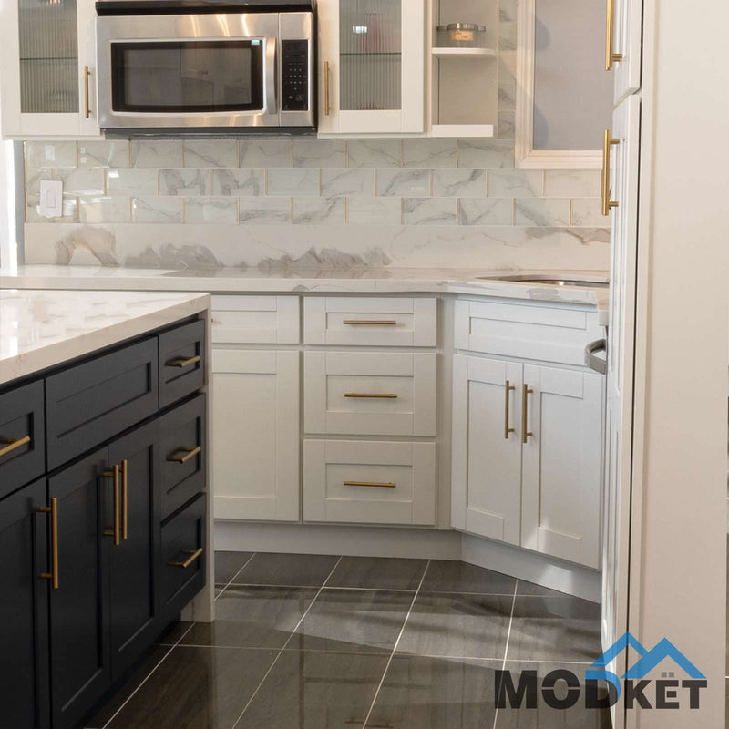 Modket 10 Pack Euro Round Cabinet Handles Pulls 304 Stainless Steel 2" Knob, Brushed Gold, 10-Packs