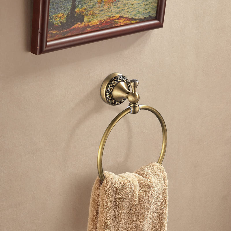 Leyden Brass Toilet Paper Holder,Antique Towel Ring Retro Hand Towel Holder Tissue Roll Paper Hanger Bathroom Accessories Wall Mounted Vintage 2 Pieces Antique Brass