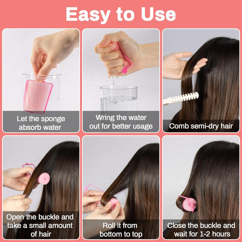  [AUSTRALIA] - MAQIHAN 36PCS Foam Hair Rollers - Heatless Hair Curlers No Heat Hair Styling Appliances Self Grip Sponge Hair Roller for Short/long Volume Overnight Curls Jumbo Flexi Sponge Rods for Hair Curling