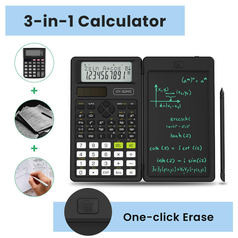 991ES MAX and 82MS Scientific Calculators with Notepad