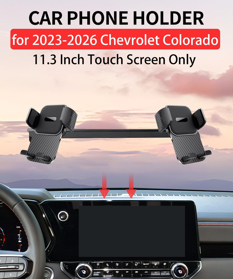 Car Phone Holder for 2023 2024 2025 2026 Chevrolet Colorado Accessories 11.3 Inch Screen Fixed Clip Cell Phone Mount Hands-Free 360 Degree Rotation