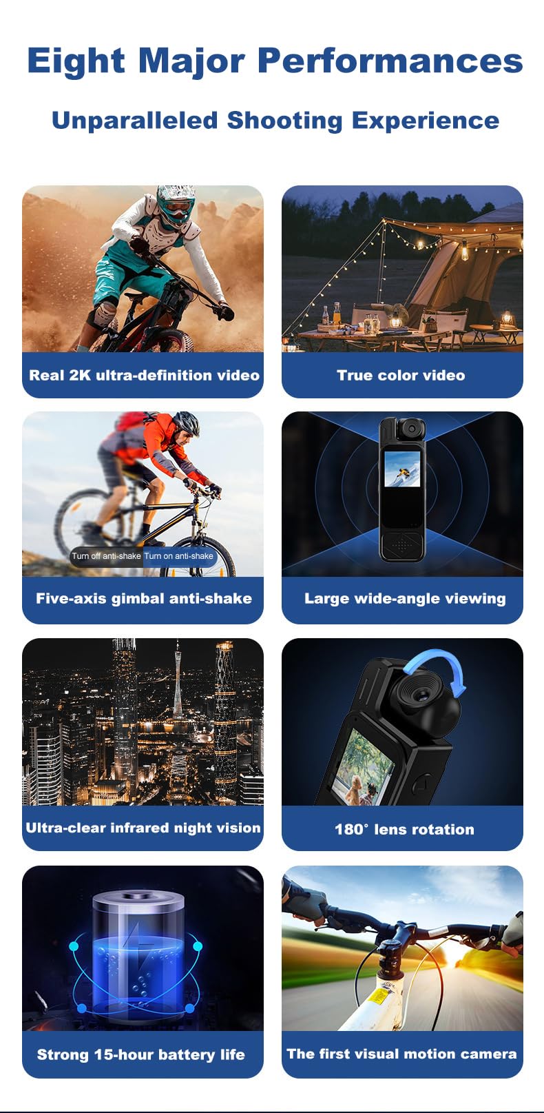 Mini Body Camera HD 2K 10 Hrs Portable Video Recorder with 180° Rotatable Lens Wearable Camcorder with Night Vision & Motion Detection &Photo Police Body Cam with Audio Sound for Sport/Delivery/Travel