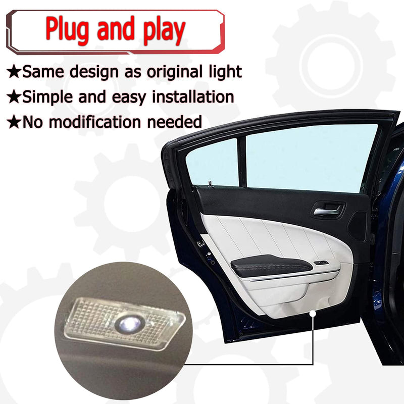 Never Fade Car LED Door Logo Projector Ghost Shadow Light, for RLX/MDX/ZDX/TLX/TL/RDX Series Accessories Door Light Logo LED Laser Car Courtesy Step Light HD (White Red) White Red
