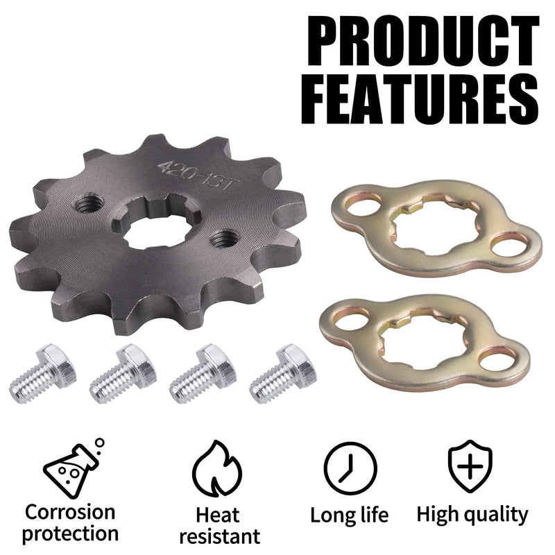 Motorcycle 420-13T Front Sprocket 17mm Compatible with 50cc 70cc 90cc 110cc 125cc 140cc15cc 160cc Lifan Loncin Dirt Bike 420 13t 17mm 1