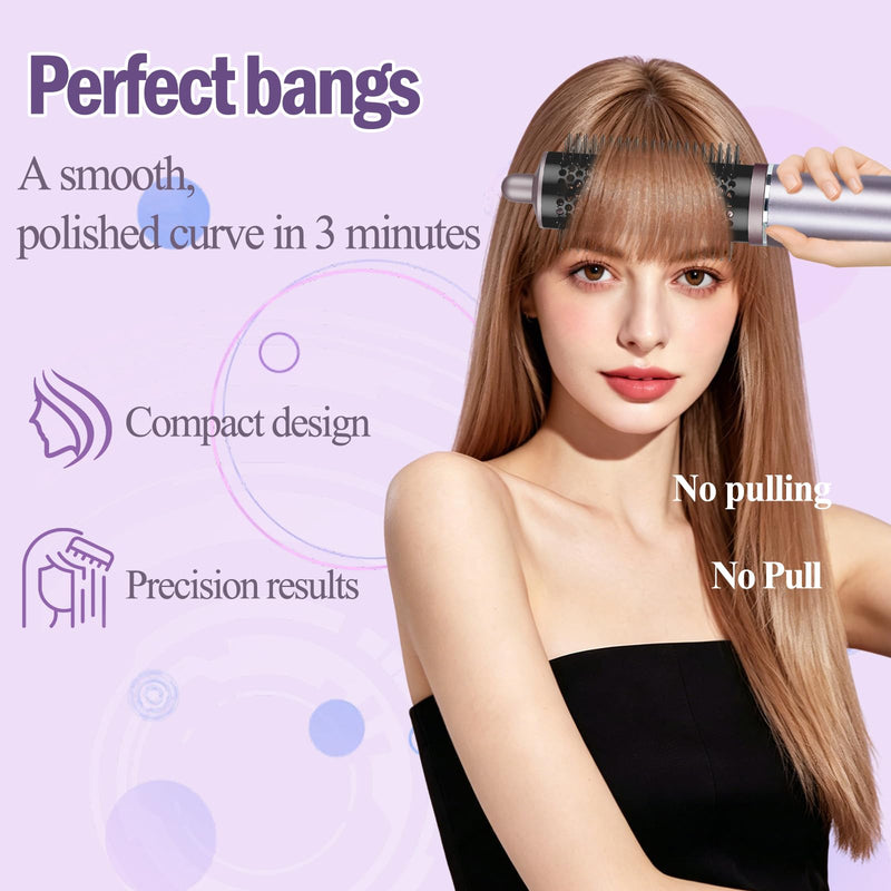 Round Volumizing Brush Attachment for Shark FlexFusion | For Shark Glam Accessories, for Fast Dry Smooth Styling Adds Volume Curls（1.72in Barrel, 2.4in with Bristles）