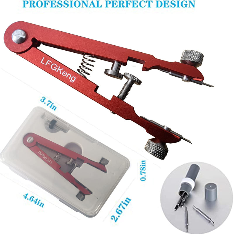 Watch Spring Bar Plier Tool, Spring Bar Tweezer, Watch Band pliers with Robust 8 Alloy Steel Pins, Watch Band Pins Replacement Tool Red