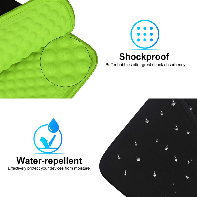 Lacdo Tablet Sleeve Case for 11 inch iPad Pro M4 / 11 inch iPad Air M2 / 10.9 inch iPad / 10.2" iPad / 10.9" iPad Air / 10.5 iPad Pro Air, 11 inch Samsung Galaxy Tab A9+ Bag, Fit Magic Keyboard, Green 9-11 Inch