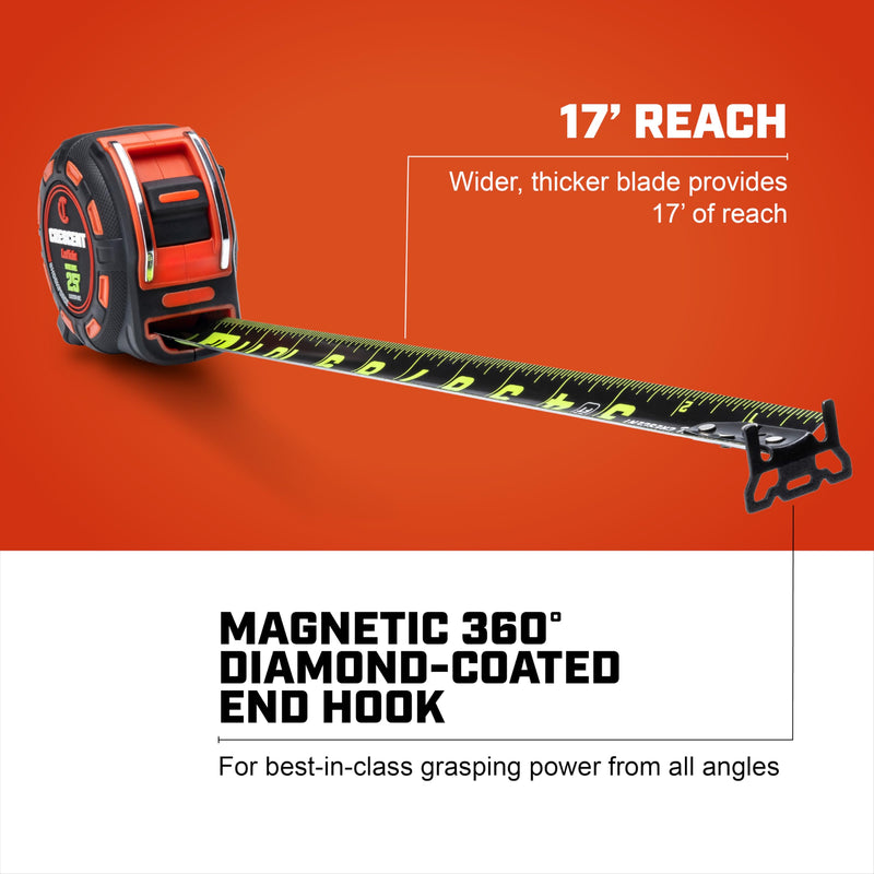 Crescent Lufkin 25 Ft. SHOCKFORCE NITE EYE Magnetic Tape Measure | LM1325B-02 SAE 25' Magnetic