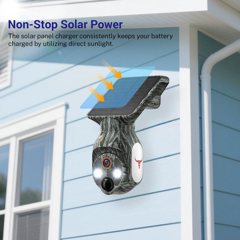 1080P Solar Security Cameras Wireless Outdoor, 360° View Pan/Tilt 2.4Ghz WiFi Outside with Color Night Vision, Easy to Install, Real-Time Alerts, Cloud Storage, 2-Way Audio (Wi-Fi)