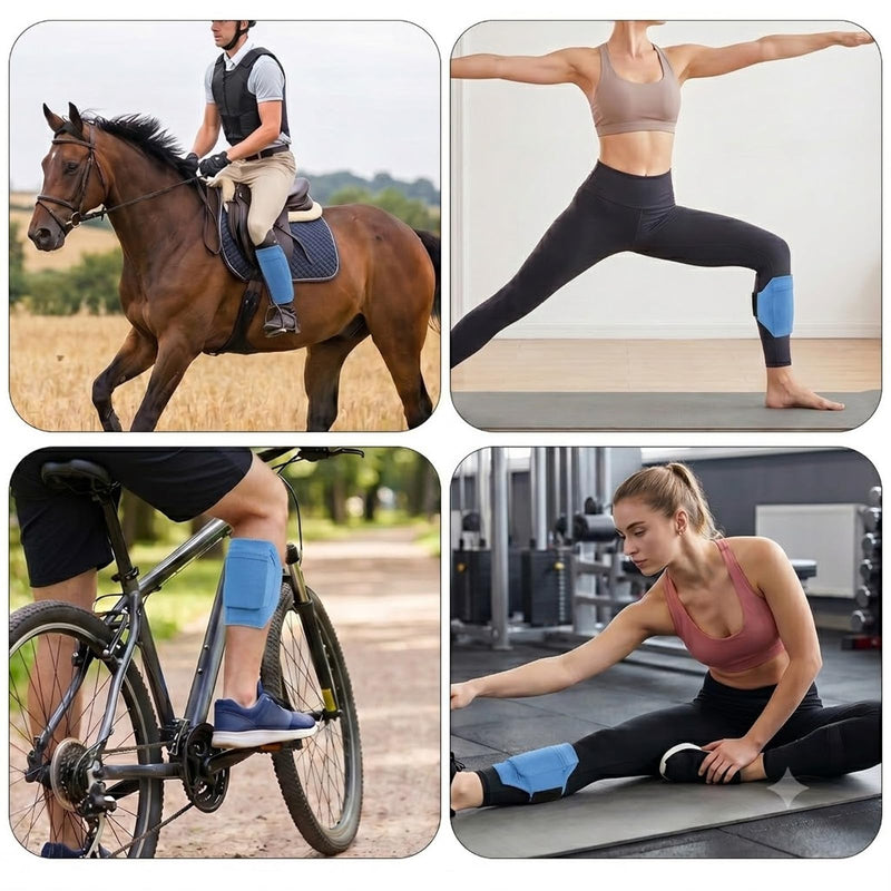 Amabro Leg Phone Holder Non Slip Cellphone Thigh Ankle Wallet Armband Strap | Adjustable Sport Pouch Storage Bag Accessories for Running Hiking Workout Walking Hiking Equestrian, Blue, 30-45cm