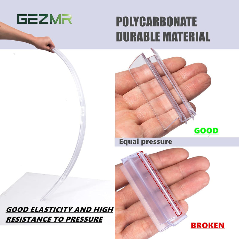 2-Pack Ultra Clear Shower Door Bottom Seal (3/8'' X 39'', Polycarbonate) Frameless Glass Shower Door Seal Strip Shower Door Sweep - Stop Shower Leaks and Create a Water Barrier Standard - 3/8 inch (10mm) - N/A