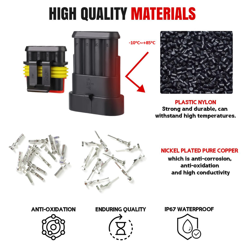 TMH 336 Pcs 1/2/3/4/5/6 Pin Electrical Connector Kit 22-16 AWG, Automotive Electrical Wire Terminal Connectors Male&Female Pin Automotive for Car Truck Motorcycle Marine Boat 1/2/3/4/5/6 Pin (336 Pcs)