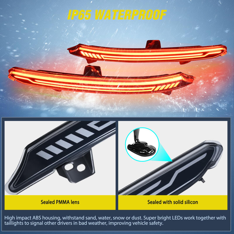 Nilight Rear Bumper Tail Light Compatible with 2018 2019 2020 2021 2022 Honda Accord 10th Smoke Lens LED Reflector Rear Bumper Lamp Brake Turn Signal Sequential Flashing Driving Taillights Replacement Honda Accord 10th 2018-2022