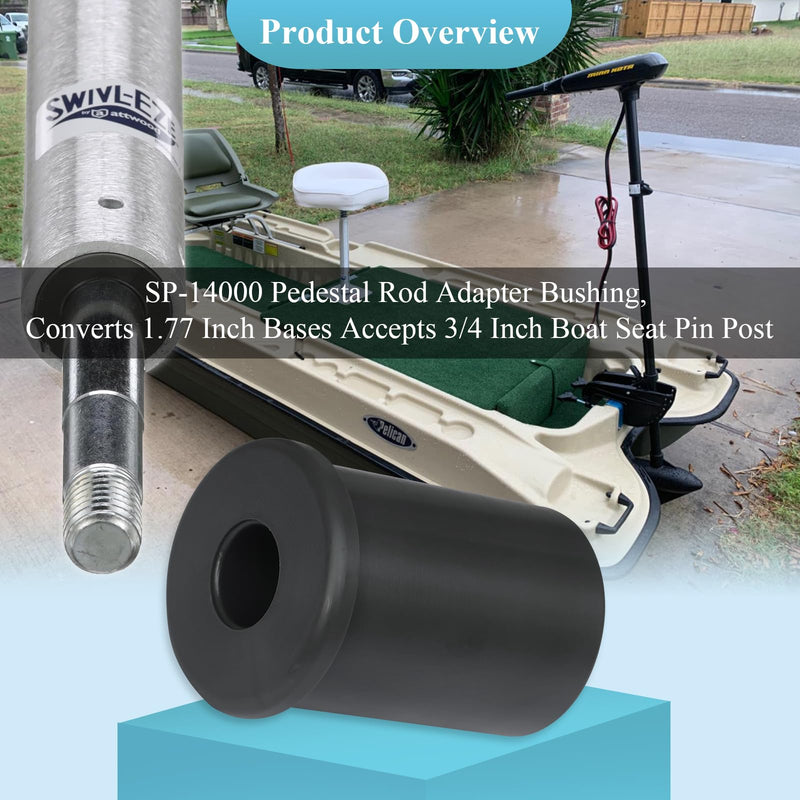 SP-14000 Boat Seat Rod Adapter Bushing, Converts 1.77 Inch Bases Accepts 3/4 Inch Boat Seat Pin Post, Fits for Attwood Swivl-Eze SP14000 Series 3/4 inch Pin Boat Seat Pedestal Kit 2 Pack