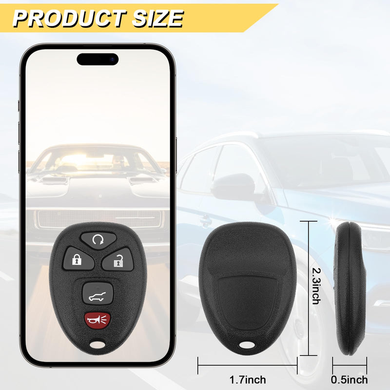 Key Fob Replacement for 07-14 Chevy Suburban Tahoe/ 09-17 Traverse/ 07-14 GMC Yukon/ 08-17 Acadia Buick Enclave/ 07-13 Escalade Car Keyless Entry Remote Control,OUC60270 OUC60221,2Pcs