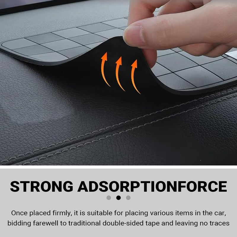 Car Dashboard Anti-slip Mat, Anti-slip High-temperature Resistant Dash Mat, 11.8" x 6" Multifunctional Center Console Storage Mats, Universal for Most Cars, Trucks, SUVs (Gray)