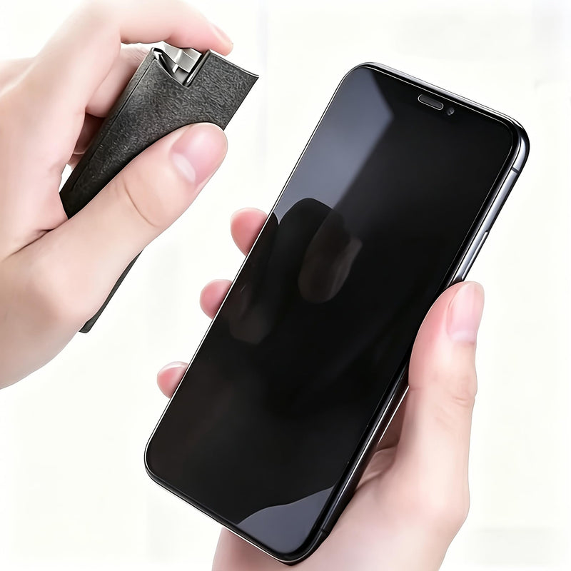 2-in-1 Microfiber Screen-Cleaning Tool with Spray Bottle and Cloth, Portable Dry Cleaner for Phones Tablets TVs Glasses Cars, Grey