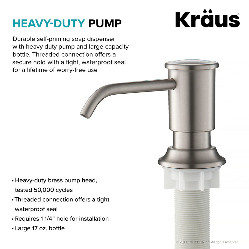 KRAUS Kitchen Soap and Lotion Dispenser in Spot Free Stainless Steel, KSD-80SFS