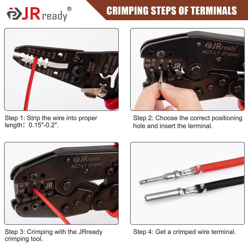 JRready DW1017 4 Pin Deutsch DT Connector Kit, IP68 Waterproof Gray DT Connectors Electrical Automative Wire Connectors with 24Pairs Size 16 Stamped Contacts 16-18 AWG, for Car Truck Boat, 6 Sets 4 pin 6 sets