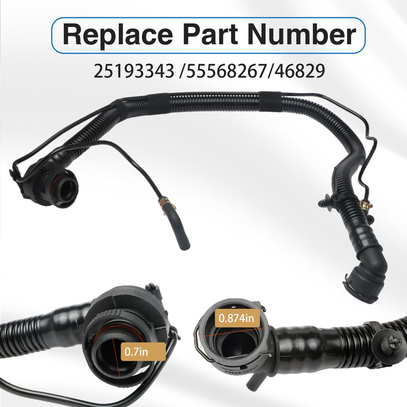 PCV Valve Tubing Hose with Bypass Valves Tube Compatible with Chevrolet Cruze 2011-2016，Sonic 2012-2019，Trax 2013-2020 Buick Encore 2013-2019 1.4L Replace #: 25193343 55568267 46829