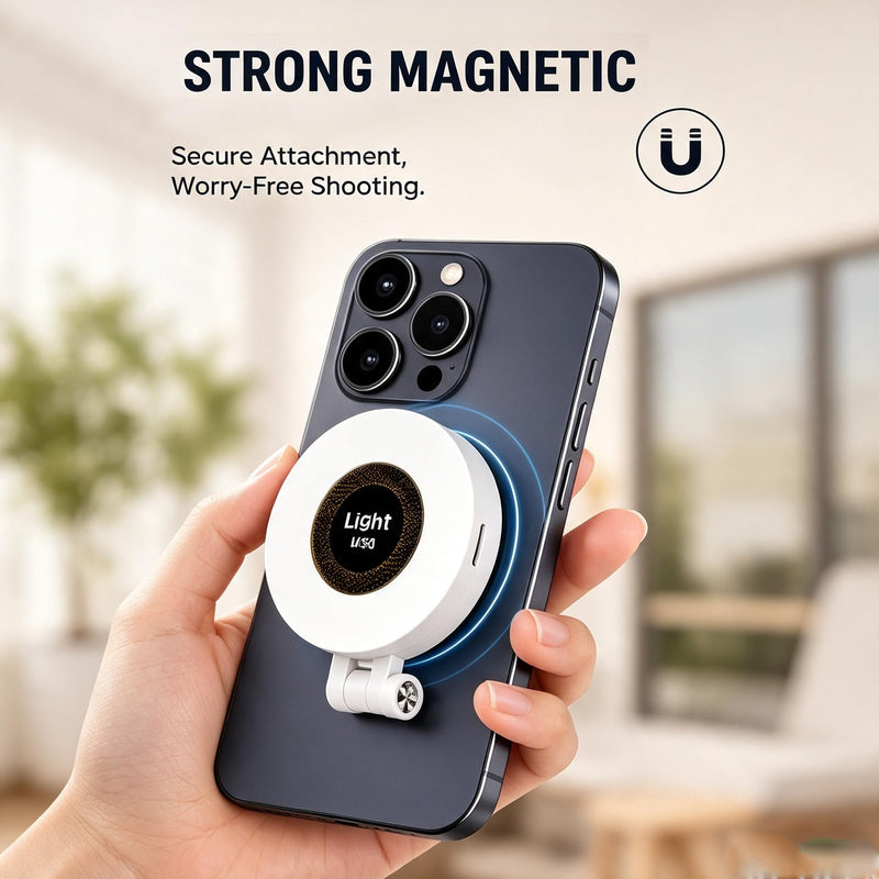 Selfie Light, Phone Light with 3 Lighting Mode, Portable Phone Ring Light for Makeup, Tiktok, Live Stream, Rechargeable Clip Video Light for iPad/Camera/Laptop (White) White