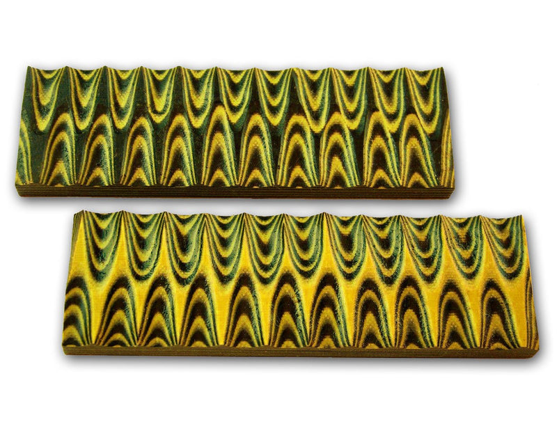 G-10 G10 Yellow and Black Quality Handle Scales Knives Gun Grips Knife 5in Making Set Pair