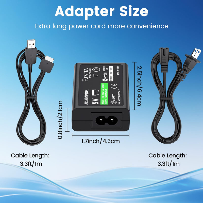 Amzpas PS Vita Charger, Replacement USB Data & Power Charger Cord for Sony PlayStation Vita 1000 Console