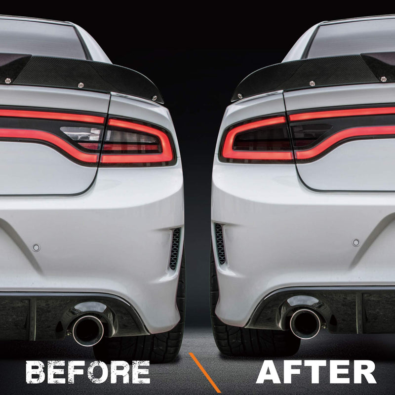 NDRUSH Blackout Taillight Vinyl Tint Film, Precut Overlays, Tail Light Wrap Cover Compatible with Dodge Charger 2015 2016 2017 2018 2019 2020 2021