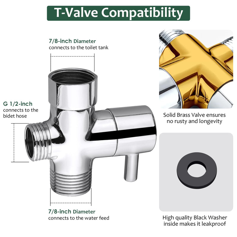 JiGiU Bidet Sprayer for Toilet Handheld Bidet Sprayer Set Toilet Faucet Sprayer Shower Shattaf Toilet Attachment Two Spray Mode with Hose Easy to Install for Feminine, Baby Cloth, Diaper, Pet or Car