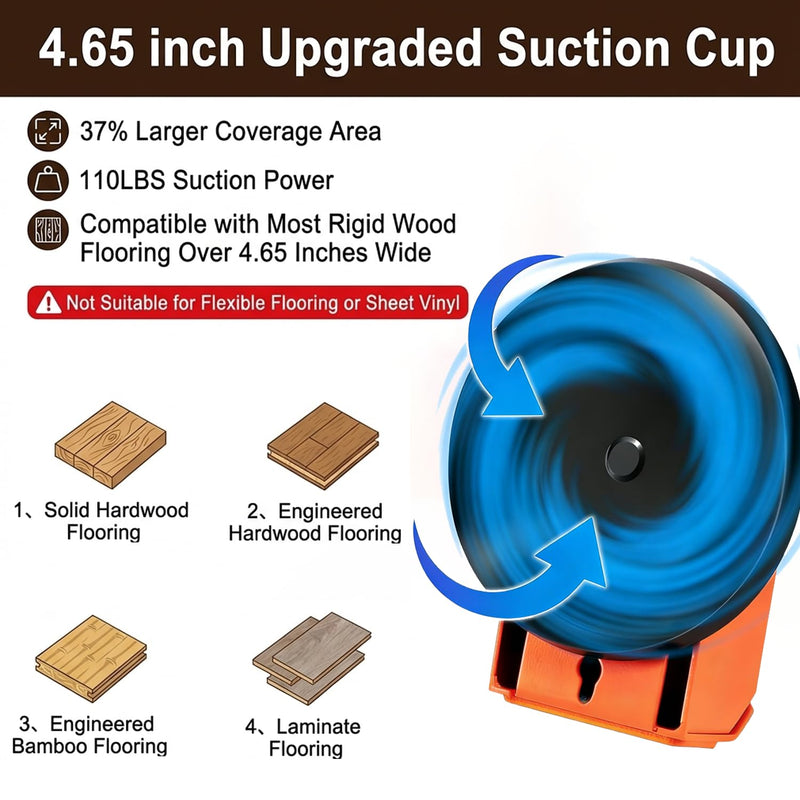 Floor Gap Fixer Tool, Floor Gap Tool(Vacuum Suction Cup & 5 PCS Sticky Pads), Heavy Duty Plank Grabber for Flooring Gap Repair Tool 1