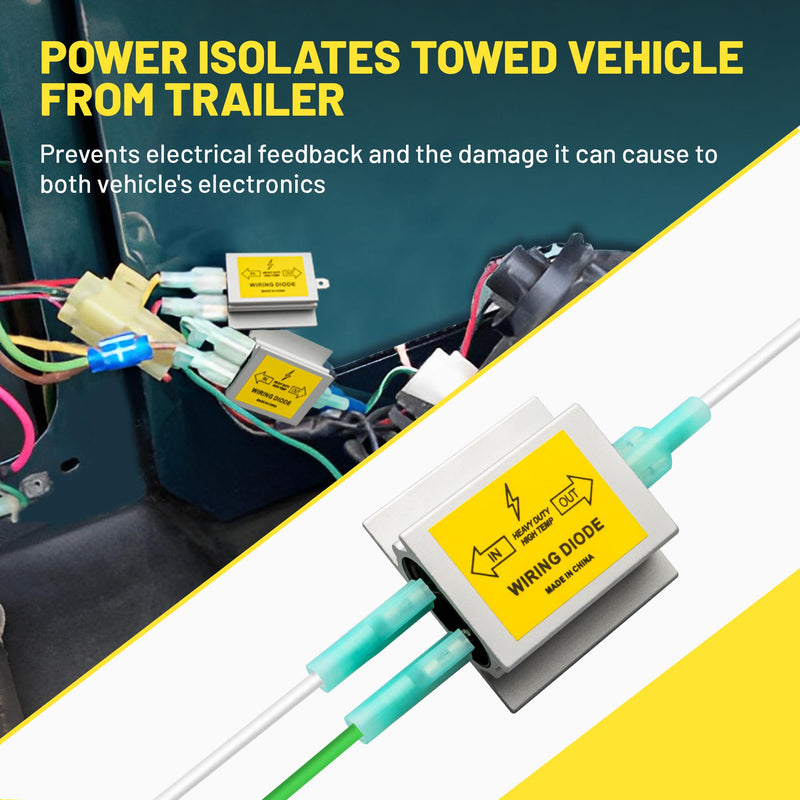 Oyviny Hy-Power Diode, 2 Input 1 Output Trailer Light Wire Diodes Spade Towed Vehicle Diodes Kit, Tail Light Isolating Diodes for Motorhome Trailer