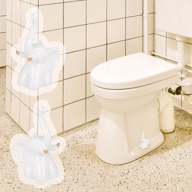 2pcs Toilet Floor Bolt Caps, Toilet Bolt Elephant Knob Cover, Toilet Seat Bowl Covers Ceramic Bottom Toilet Bolt Toilet Screw Covers Caps, Decorative Easy installation Set for Bathroom Decor