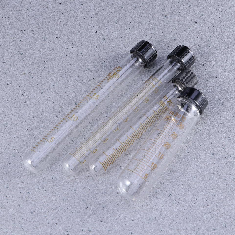 Graduated Glass Test Tubes with Screw Caps Tube Set 10Ml 15Ml 20Ml 30Ml Sample Storage for Liquid Measuring Candy and Lab Use 6.10 in