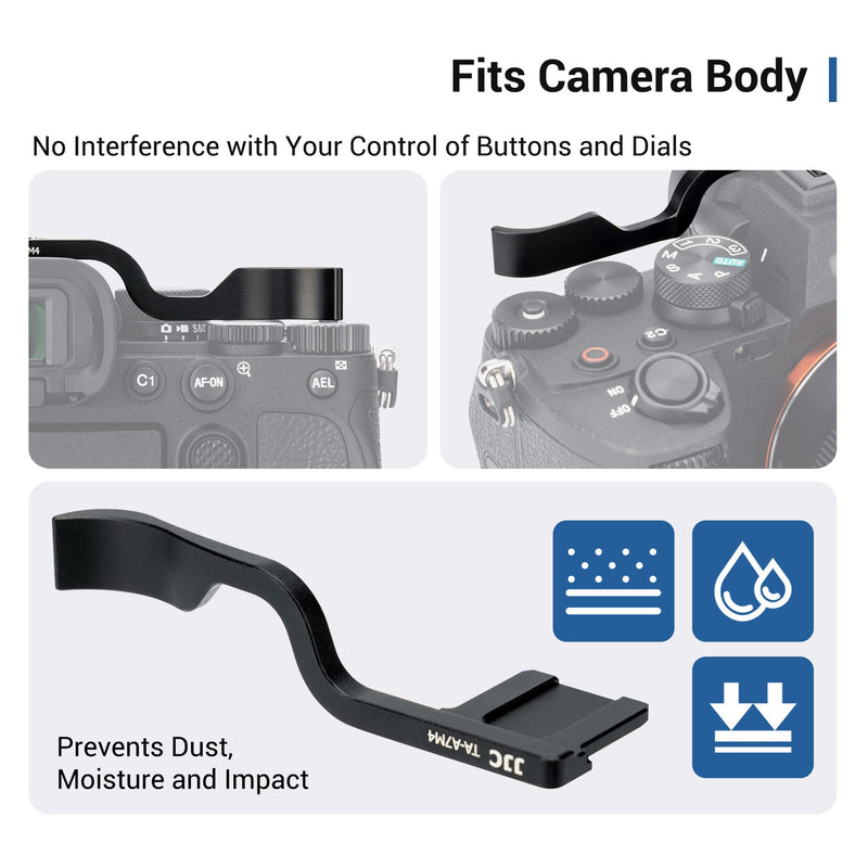 JJC Metal Thumb Up Rest Hand Grip for Sony A7R5 A7R V A7M4 A7 IV, Hot Shoe Thumb Support for Easier Handling & Secure Hold For Sony A7M4/A7R5