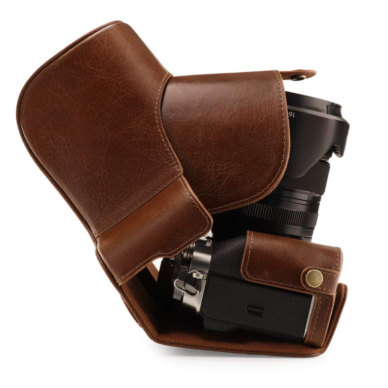 MegaGear MG1922 Ever Ready Genuine Leather Camera Case Compatible With Fujifilm X-T4 (Xf16-80MM) - Brown One Size