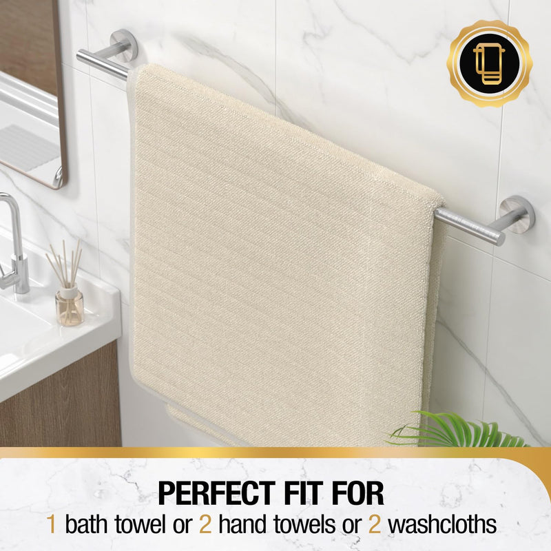 HITSLAM Brushed Nickel 30 Inch Towel Bar for Bathroom, SUS304 Stainless Steel Bathroom Towel Rack Wall Mounted, Modern Home Decor Bath Towel Holder with Hardware Accessories (Total Length 31.6 Inch) 30 Inch (Total Length 31.6 Inch)