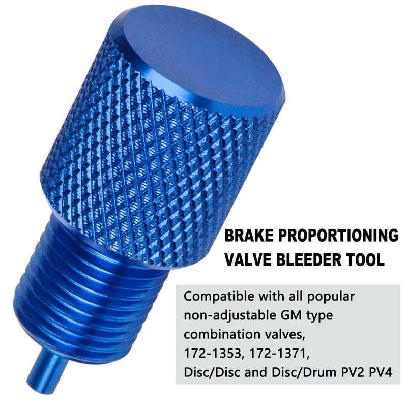 Brake Proportioning Valve Bleeder Tool, Valve Bleeding Tool Compatible with GM Combination Valves, PV2 PV4, Disc/Disc Disc/Drum 172-1353 172-1371 (Blue) Blue