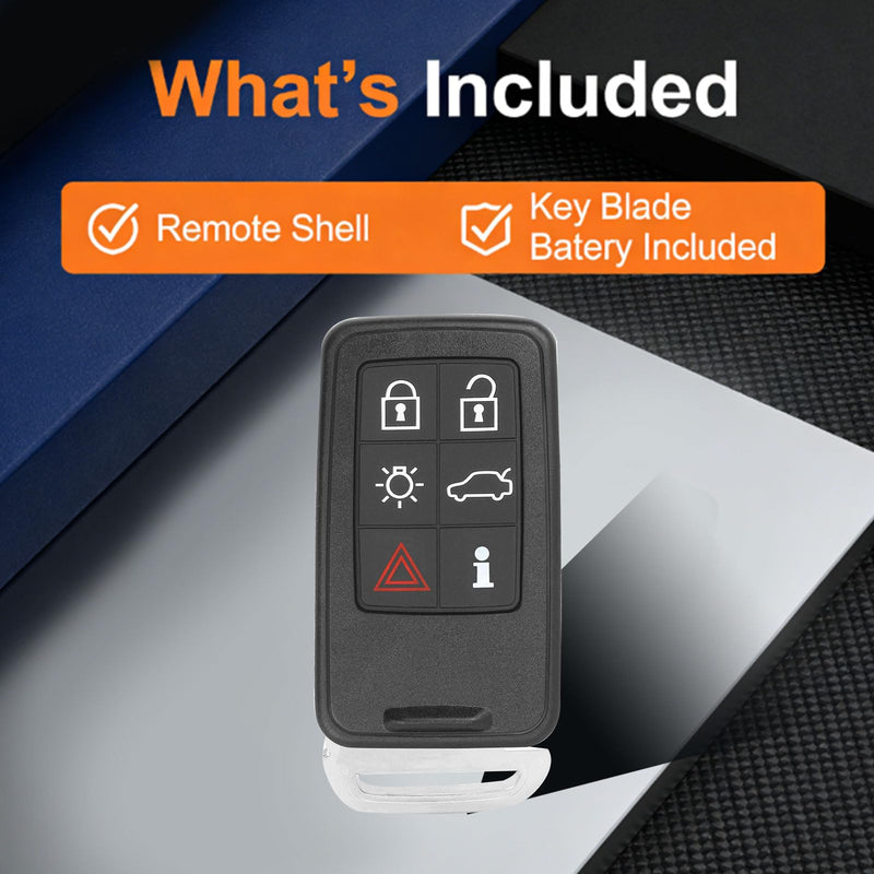 Compatible with Volvo 2011-2016 S60 2007-2016 S80 2009-2015 XC60 Proximity Smart Control Keyless Entry Remote for KR55WK49266, 902 MHz, 6 Buttons By RemoteMatch