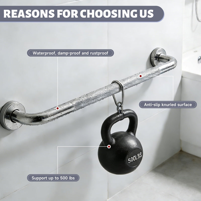32 Inch Shower Grab Bar 1.25" Dia,Brushed Nickel Anti Slip Bathroom Grab Bar, 304 Stainless Steel Knurled Handicap Grab Bars, Safety Support Handrail, Bath Shower Handle for Elderly Injury Senior 32 Inch-1Pack Satin Brushed Nickel