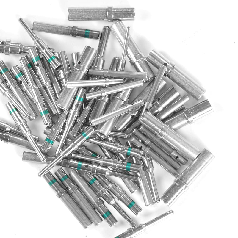200PCS Solid Pin Connector Kit for Deutsch Connectors - Closed Barrel Contacts Kit Size 12 16 20 Male and Female Terminals for DTP, DT, DTM Series Connectors, 22-12AWG 200PCS SOLID CONTACTS