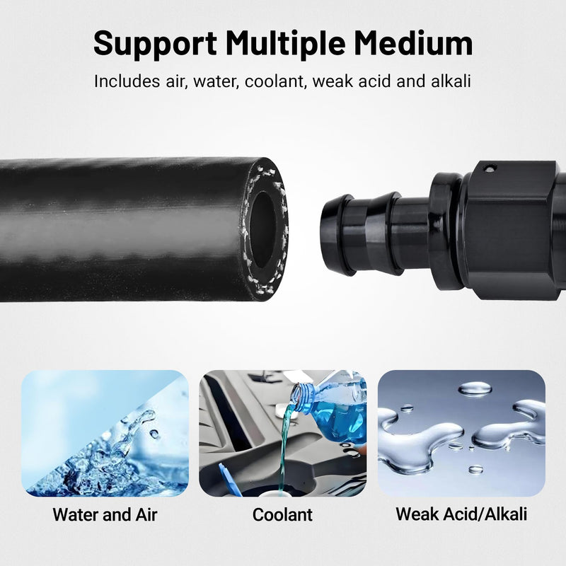 EVIL ENERGY 3/4" Silicone Heater Hose Radiator Coolant Hose Straight SAE J20R3 CLASS-A 60PSI 10FT Black 3/4 10FT